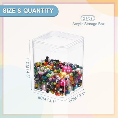 uxcell 2 Pcs Small Acrylic Box with Lid, 3.1" x 3.1" x 4.3" Decorative Storage Box Jewelry Display Case for Store Snacks Candies, Wedding Festival Party Gifts, Clear(Rectangle) - size: 3.1" x 3.1" x 4.3", style: Rectangle