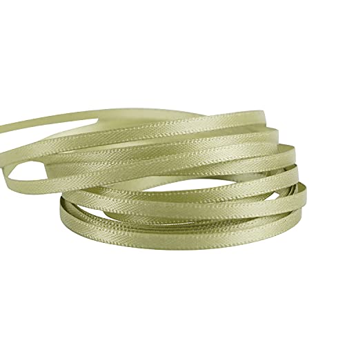 HUIHUANG Sage Green Double Faced Thin Satin Ribbon 1/8 inch x 100 Yards - color: Dusty Sage, size: 1/8 inch