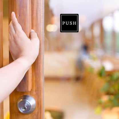 dealzEpic - PULL and PUSH Stickers - Black Self Adhesive Peel and Stick PULL and PUSH Signs - 4x4cm - color: Black PULL and Push Sign Stickers (4x4cm)