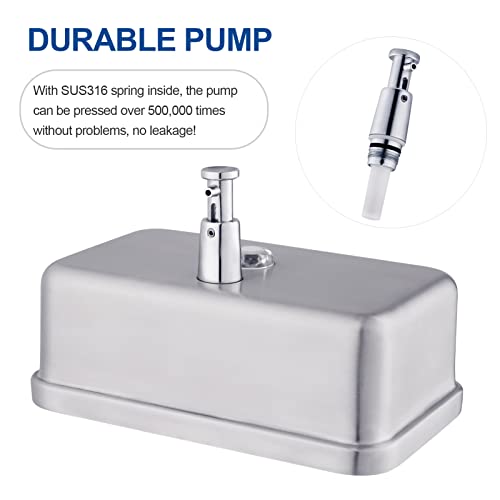 Commercial Soap Dispenser Wall Mount Stainless Steel, Horizontal - size: Horizontal