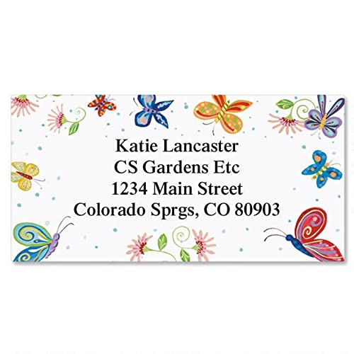 Colorful Images Floral Butterfly Return Address Mailing Labels, Personalize with Name & Addresses, Set of 144 Self Adhesive, Easy Peel Flat Label Sheets, 1⅛" x 2¼", 1 Design - color: Floral-large