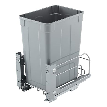 VEVOR Pullout Trash Can for Kitchen Cabinets, 35 QT Garbage Waste Recycling Bin, Under Mount Waste Container, with Heavy Duty Metal Soft Close Sliding System and Door Kit, for Sink, Under Counter - size: 35 QT, style: With Soft Close