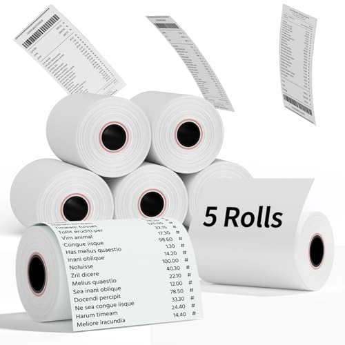 (5 Rolls) 2 1/4" x 85' Thermal Receipt Paper Rolls - size: 2 1/4" x 85', style: 5 Rolls