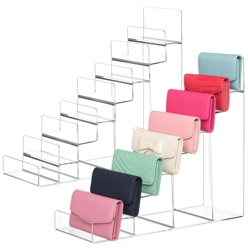 Kathfly 2 Pack 8-tier Acrylic Display Stand for Purses & Wallets - size: 8-tier