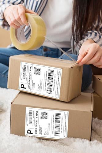 Bulk 4x6 Thermal Labels - 6000 Adhesive Labels | Smudge-Resistant & BPA-Free | Thermal Printer Compatible - size: 4" x 6" - 6000 Labels