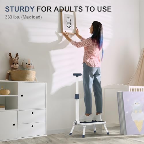 Folding Step Stool, Step Stools with Handle for Elderly Adults