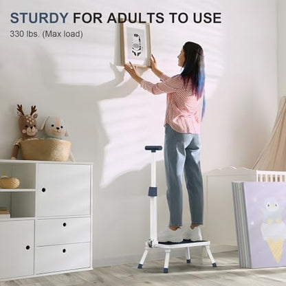 Folding Step Stool, Step Stools with Handle for Elderly Adults