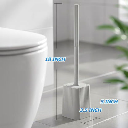 FORASTO 2Pack Toilet Bowl Brush and Holder Set - Restroom Cleaning Supplies - color: Light Gray, size: 2PACK
