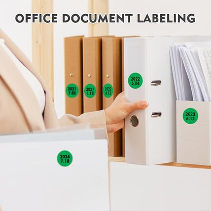 Color-Coded Dot Sticker 1 inch Permanent Adhesive Round Label Green 4 Rolls - color: Green, size: 4 Rolls-4000PCS