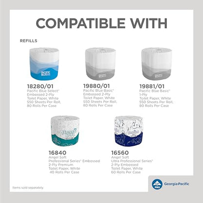 2-Roll Side-By-Side Covered Toilet Paper Dispenser by GP PRO (Georgia-Pacific), Key Lock, Chrome, 57320, 10.000" W x 6.250" D x 6.000" H, 1 Dispenser Per Case