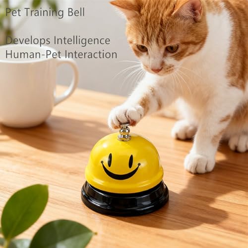Bestac Service Call Bell for Hospitality & Institutions: Durable Desk Bell for Reception, Kitchens, and Counters. (Yellow, 2PACK)