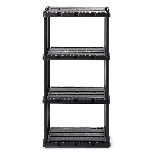 Gracious Living Knect-A-Shelf 4 Shelf Light Duty Storage Rack, Black - color: 4 Shelf - Black, size: 1 Pack