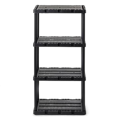 Gracious Living Knect-A-Shelf 4 Shelf Light Duty Storage Rack, Black - color: 4 Shelf - Black, size: 1 Pack