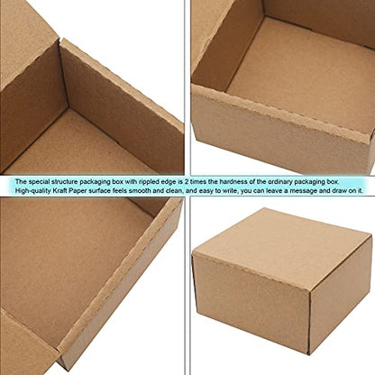 10 Pack Small Shipping Boxes 4x4x2'' (Inner Size) Corrugated Small Cardboard Boxes for Shipping, Recyclable Packaging Boxes for Business, Mailer, Gift Packing, Crafts Packing, Jewelry Boxes, Brown - size: 4 x 4 x 2 inches 10 pack
