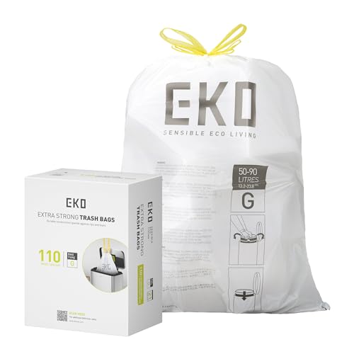 EKO 20 Gallon Extra-Strong XL Tall Kitchen Trash Bags, Code G, 110 ct - size: 110 Count (Pack of 1), style: 21 Gallon Bags/Code G
