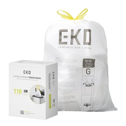 EKO 20 Gallon Extra-Strong XL Tall Kitchen Trash Bags, Code G, 110 ct - size: 110 Count (Pack of 1), style: 21 Gallon Bags/Code G