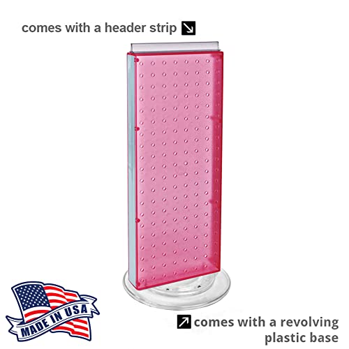 Azar 700508-PNK 8-Inch W by 20-Inch H Revolving Pink Pegboard Counter Unit, Pink - color: Pink, style: Pegboard Only