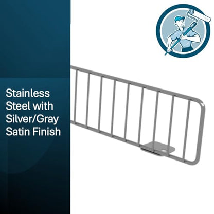 Wire Shelf Front Fence Guard Rail for Gondola Retail Shelves, 3"H x 48"L - color: Silver