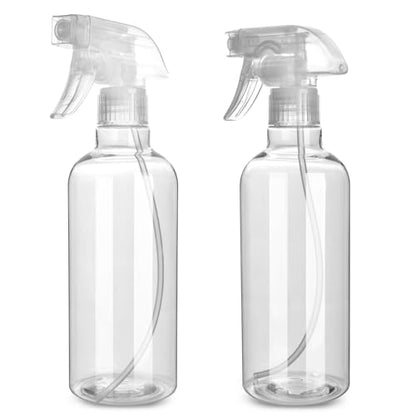 Plastic Spray Bottles, 16.9oz/2Pack,Adjustable Spray Bottles for Cleaning, Empty Spray Bottle For Hair, Plants, Pet, Vinegar, Cooking,Cleaning Solutions (2)