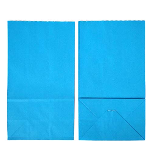 KEYYOOMY Mini Sky Blue Paper Bags Paper Lunch Bags (50 CT, 3.5x2.4x7.1 in) - color: Sky Blue, size: 3.5x2.4x7.1 in - Mini