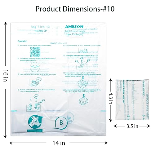 Expanding Foam Packaging Expanding Packing Foam for PC, Fragile & Irregular Valuables Items, Electronics, Ceramics, 14"x16" Expandable Packing Foam for Shipping & Moving #10 (26 PACK) - size: #10-26 pack