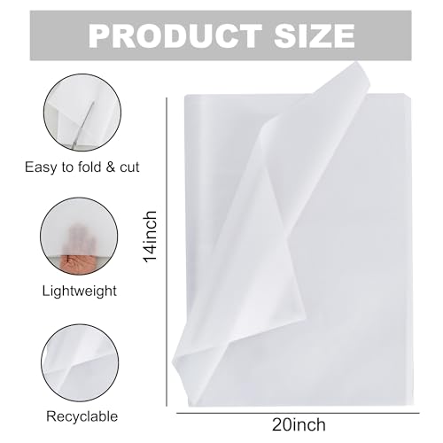 BEISHIDA 100 Sheets White Tissue Paper Bulk for Gift Wrapping and Gift Bags - color: white