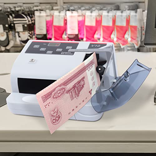 Money Counter Machine, Cash Counter Bill Counting Machine with Counterfeit Detection & Digital Display for Multi-Currency, Add Mode, Counting Speed 600 PCS/MIN