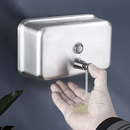 Commercial Soap Dispenser Wall Mount Stainless Steel, Horizontal - size: Horizontal
