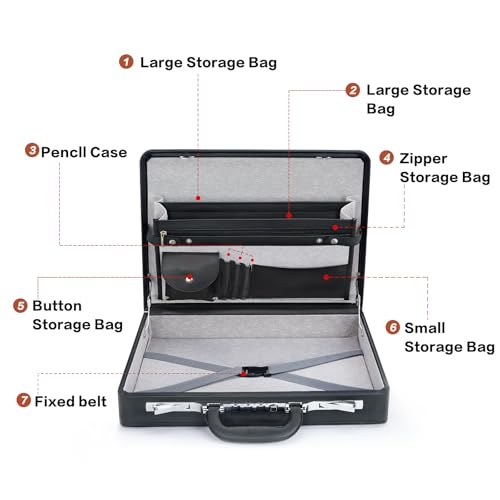 LOCKCURX Briefcases for Men, Anti-Theft Longwave Lock, 16 Inch Laptop - color: Black, size: Longwave Lock