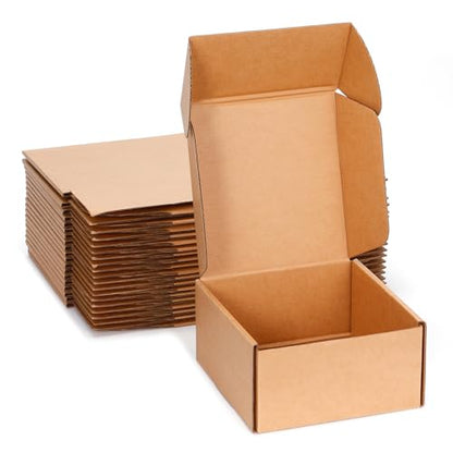 Kraft Brown Shipping Boxes 6x6x3 Inches, 20 Pack - color: Kraft, size: 6x6x3 Inch