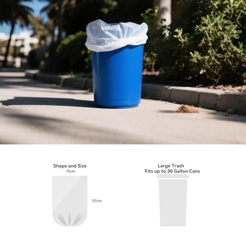 WAIKAS Trash Bags 30 Gallon, 2.54 mil, Heavy Duty, Unscented, White, 10ct - color: White, size: 30 Gal-10ct