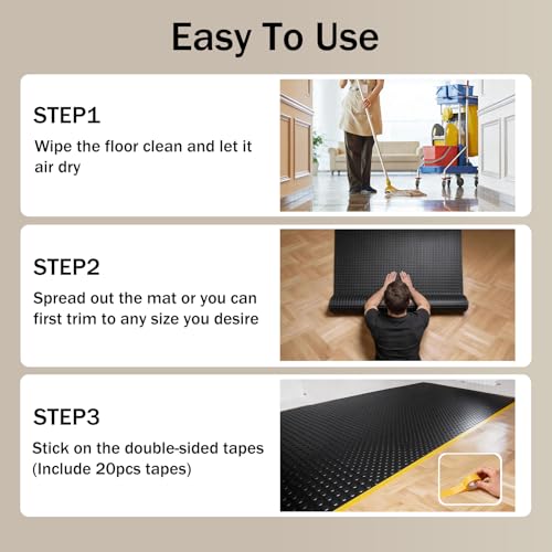 StellarStar 4x10 FT Garage Floor Mat, 2mm Thickened PVC Coin Pattern - color: Black(Coin), size: 4x10 FT
