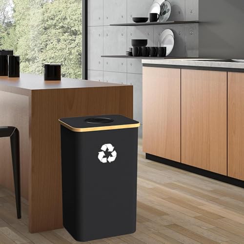 Recycling Bin Kitchen Indoor Home 40 Gallon 156L Recycle Bin with Lid 2 Removeable Reusable Inner Bag Bottle Can Glass Waste Plastice,Big Black - size: Black-40Gallon