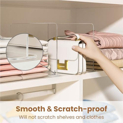 Shelf dividers for Closet Organization: Stable Upright Support - size: 6 Pack