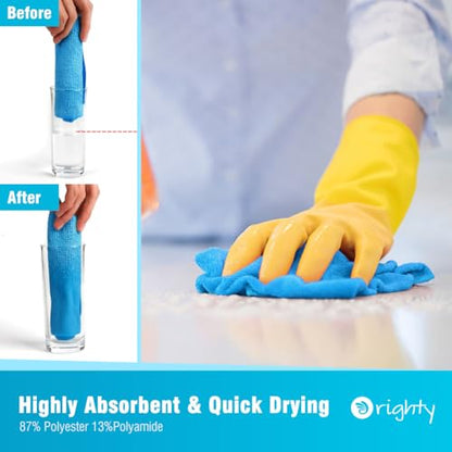 Orighty Microfiber Cleaning Cloth Bulk, 100 Pack, 11.5x11.5 inch, Blue - color: Blue, size: 100 Pack