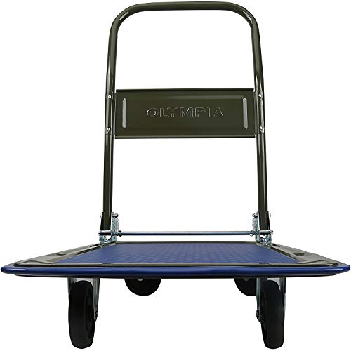 Olympia Tools Foldable Push Cart Dolly - 300 Lb. Capacity Heavy Duty Platform Truck with 360° Swivel Wheels - Black - style: 300 Lb.