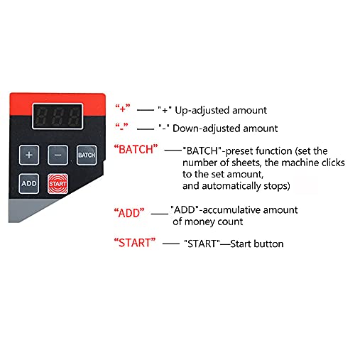 Money Counter, Portable V40 Money Counter Mini Bill Cash Counting Machine Handy Currency Counting Machine with Automatically Stop Counting Function Only for Multi-Currency Handy Banknote Counter - color: 2w-v40