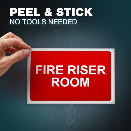 Fire Riser Room Sticker, 7 x 10 Inch Self-Adhesive Vinyl Decal