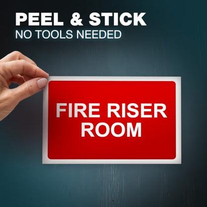 Fire Riser Room Sticker, 7 x 10 Inch Self-Adhesive Vinyl Decal