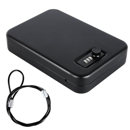 Dalmbox Compact Portable Handgun Pistol Gun Safe Lock Box for Car & Travel - size: 11.4” x 7.3“ x 2.6”