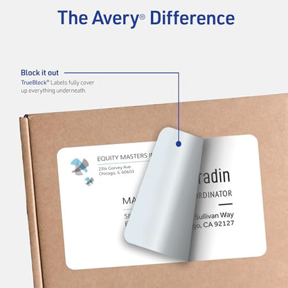 Avery Half-Sheet Printable Shipping Labels, 5.5" x 8.5" Customizable Stickers, White, 50 Blank Mailing Labels, Great for Mailing, Shipping, Organizing, and More (8126) - style: 50 labels