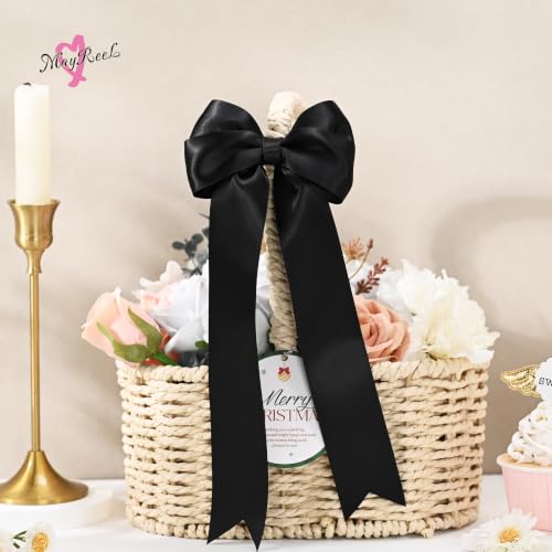 MAYREEL 1.5 inch Black Double Faced Satin Ribbon 50 Yards - color: Black, size: 1-1/2 Inch