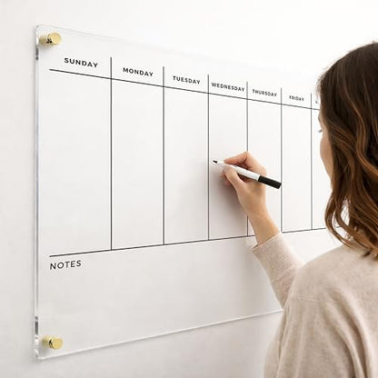 WEEKLY PLANNER Acrylic Wall Personalized Calendar 2026 Personalized Dry Erase Board Wall Calendar Weekly Calendar Housewarming Gift