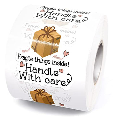 Handle with Care Fragile Stickers for Shipping - style: With Care