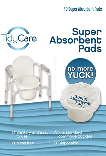 TidyCare Value Pack of 40 Disposable Absorbent Bedside Commode Pads - size: 40 Count (Pack of 1)