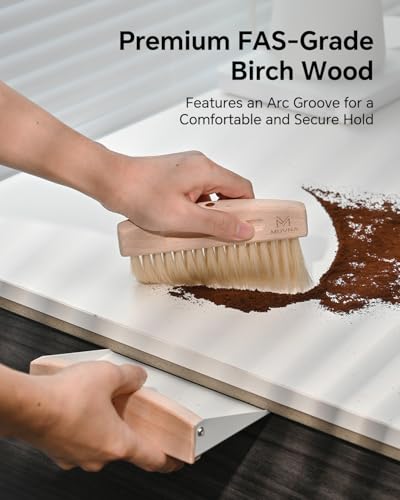 Coffee Brush & Dustpan Set, White - Small, Magnetic Snap-Together Storage - color: White, size: Upgraded