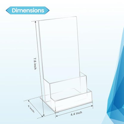2 Pack Acrylic Brochure Holder Stand 4", Trifold Business Rack Card Holder - size: 7.6x4.4