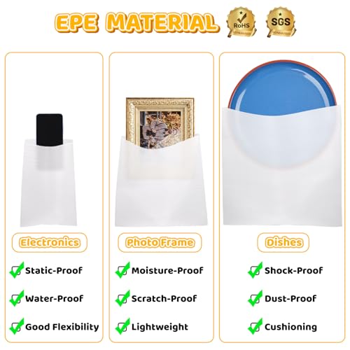 302 Pcs Packing Foam Pouches & Sheets, 5 Sizes Cushion Foam Wrap Pouches - size: Multi-Size 302 Pcs