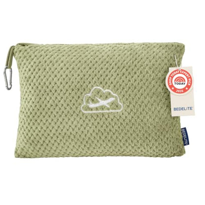 BEDELITE Travel Blanket with Bag, Jacquard Fleece Blanket 65"x40", Sage - color: Sage Green