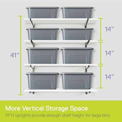 Delta Heavy Duty 4-Tier Lumber Storage Rack Cycle, Holds Up to 640 lbs - Wood Storage Rack with Fully Adjustable Arms - Steel Construction Storage Solution for Garage, Basement & Pantry - style: 16" Gray 4-Tier Heavy Duty Rack